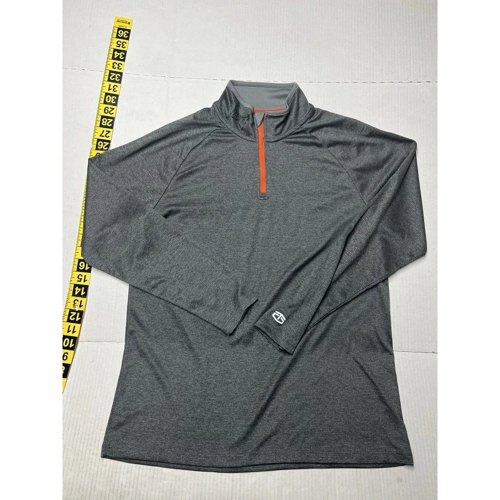 TapOut 1/4 Zip Pullover Men's Large Long Sleeve TapOut Spell Out Mock Neck Gray - Picture 4 of 12